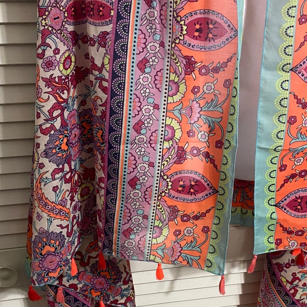 Aldo Colorful Bohemian Scarf with Tassels - Picture 6 of 12